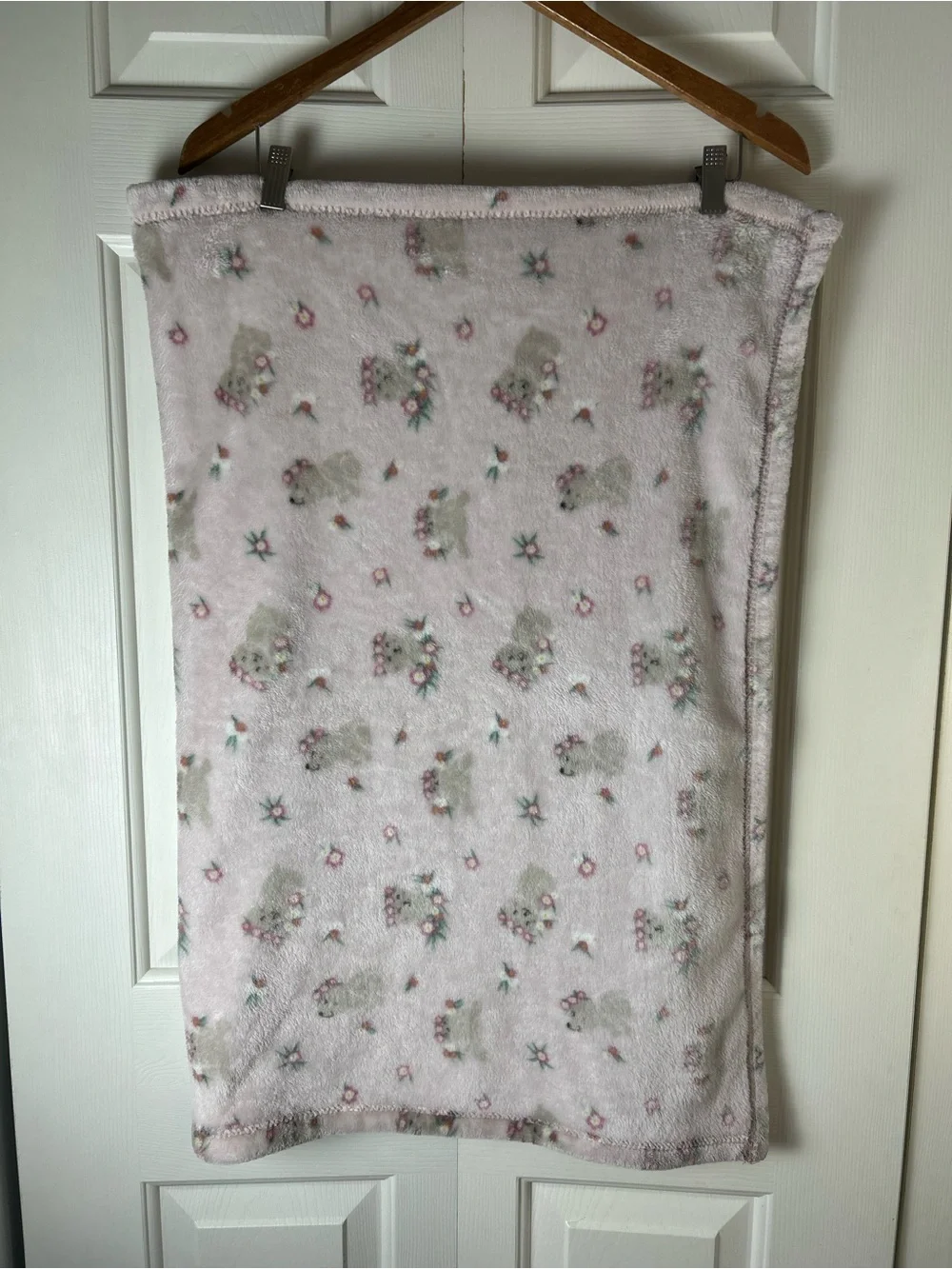 Adirondack Baby Flower Crown Teddy Bear Blanket Pink White Green Tan Floral